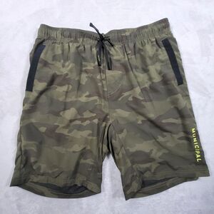 Municipal Sport Utility Shorts Mens Medium Green Camo Athleisure Gym Run